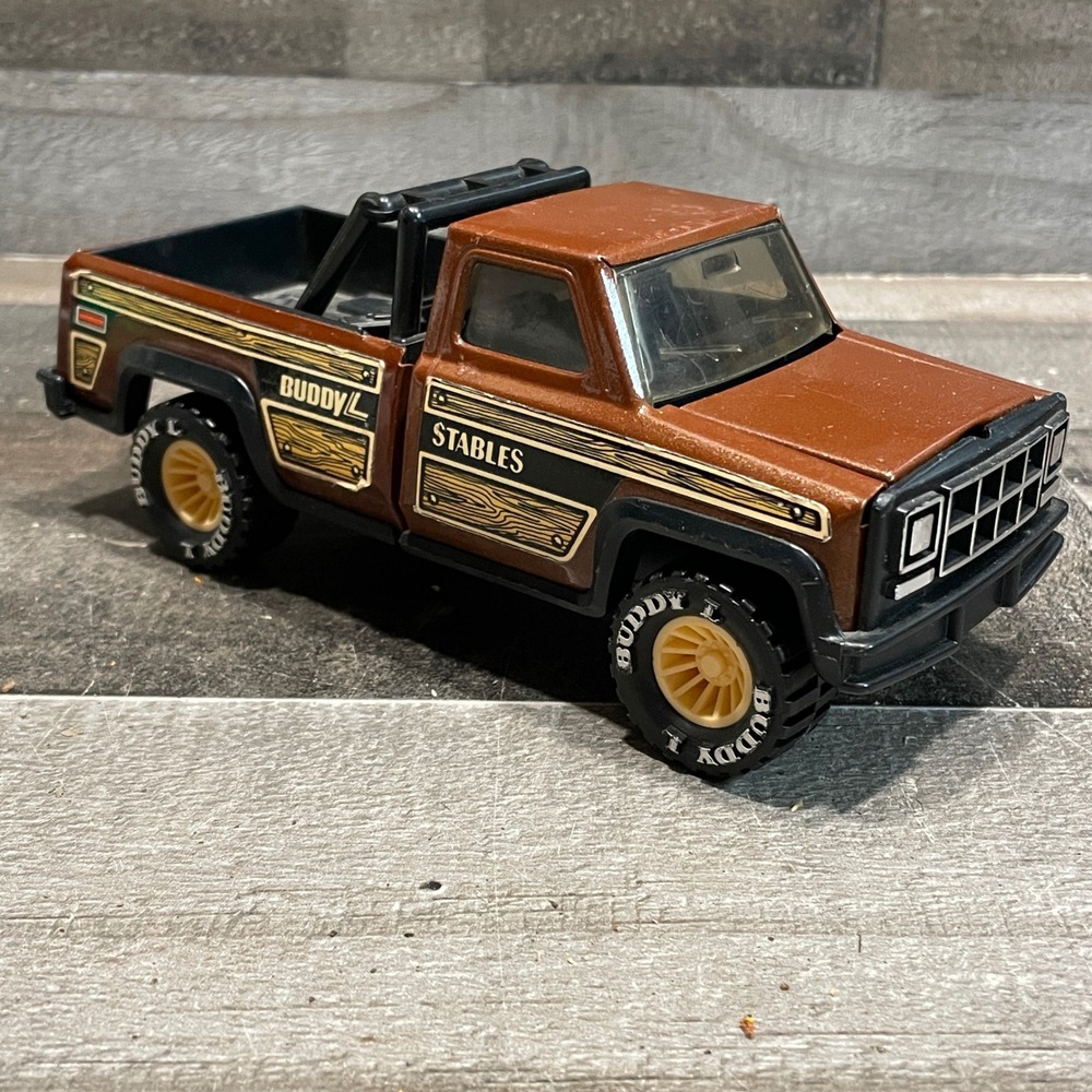 Vintage Buddy L Stables Pickup Truck Brown Diecast Toy Made in Hong Kong